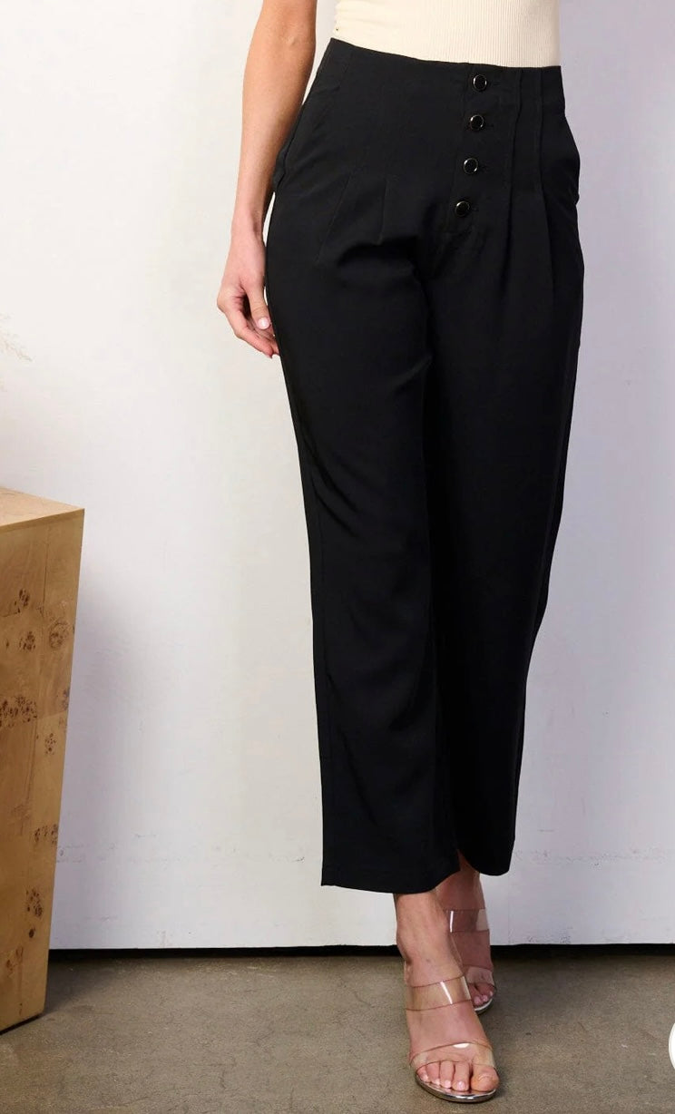 The Office High Waisted Trousers- Black
