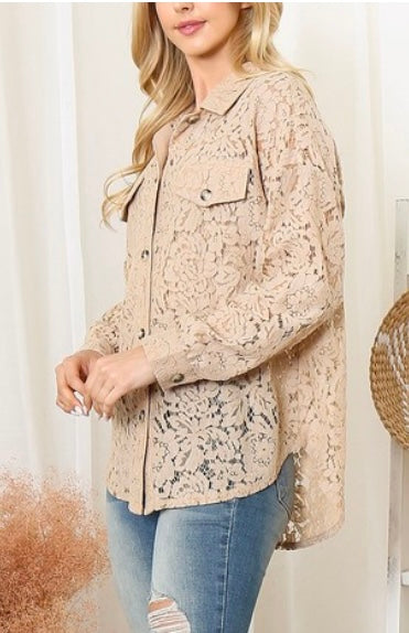 Lysa Lace Light Mocha Top