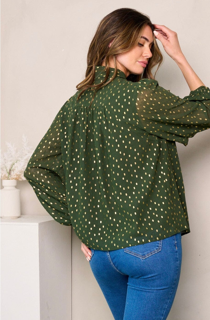Bea Metallic Details Blouse