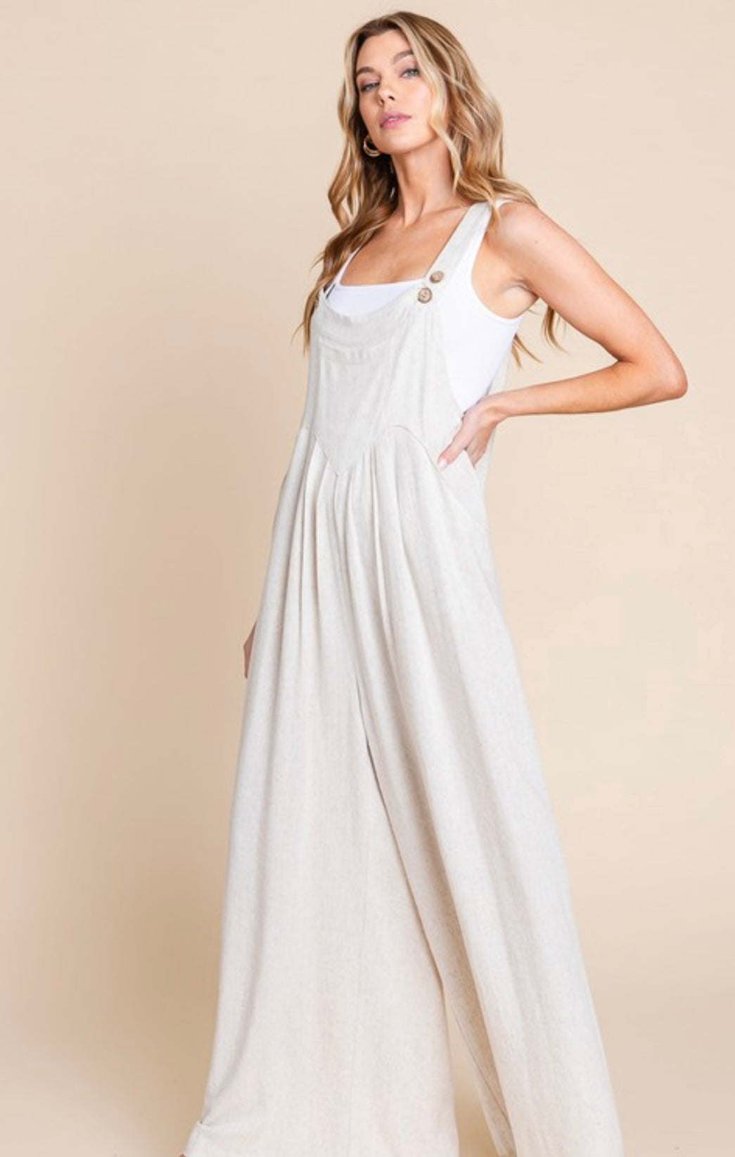 Diana Linen Oatmeal Jumpsuit