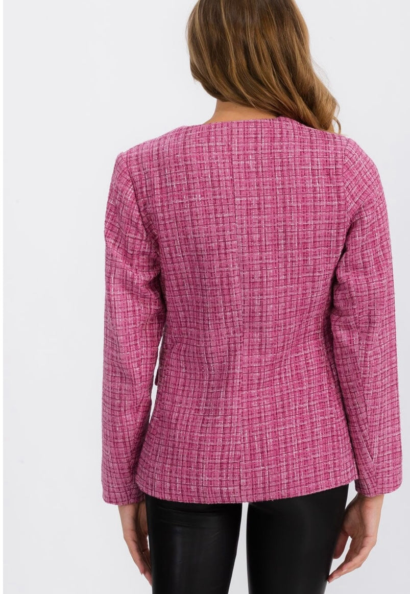 Rocío Tweed Pink Blazer