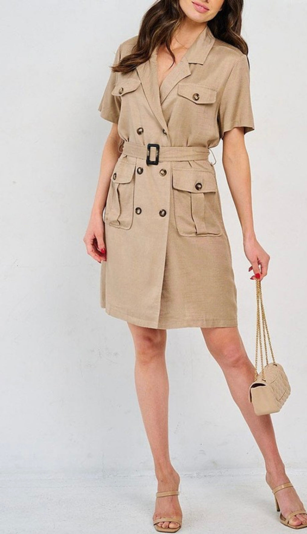 Alondra Chic Safari Doble Breasted Dress