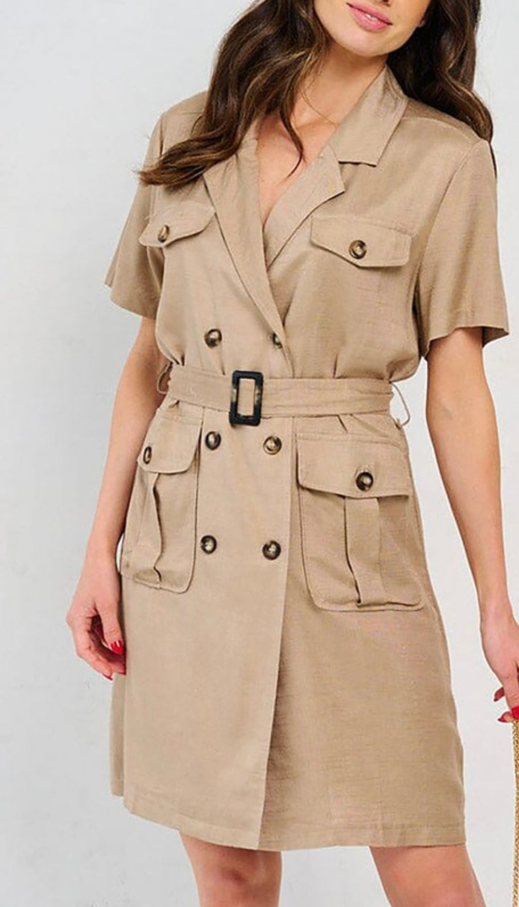 Alondra Chic Safari Doble Breasted Dress