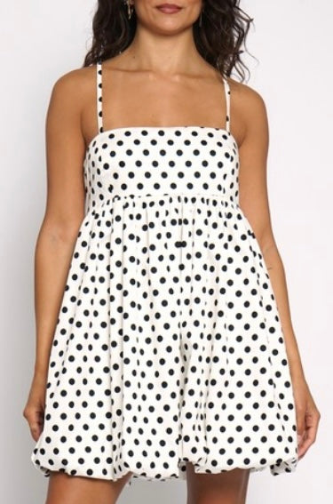 Polka Dots Bubble Skirt Mini Dress