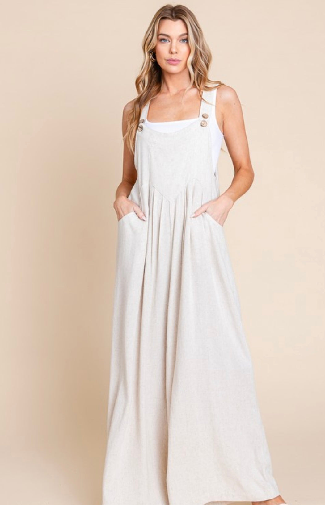 Diana Linen Oatmeal Jumpsuit