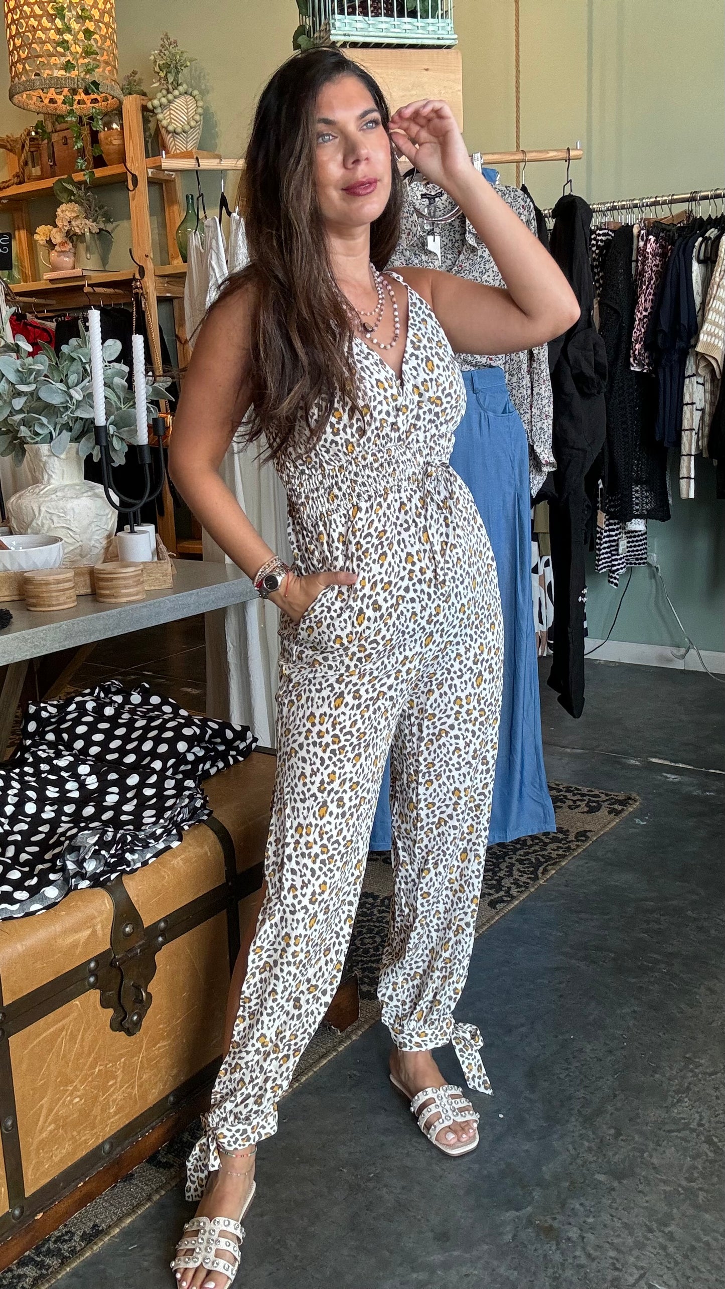 Briana Leo Print Jumpsuit