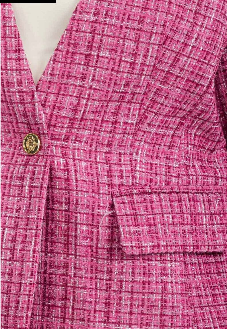 Rocío Tweed Pink Blazer