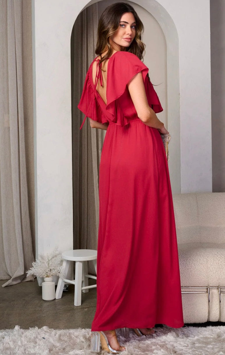 Amina Red Wine Formal Dress