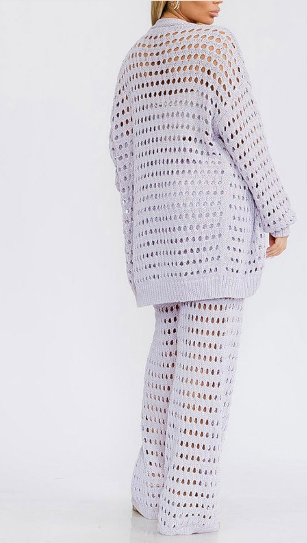 Lavanda Light Lavender Crochet Cardigan
