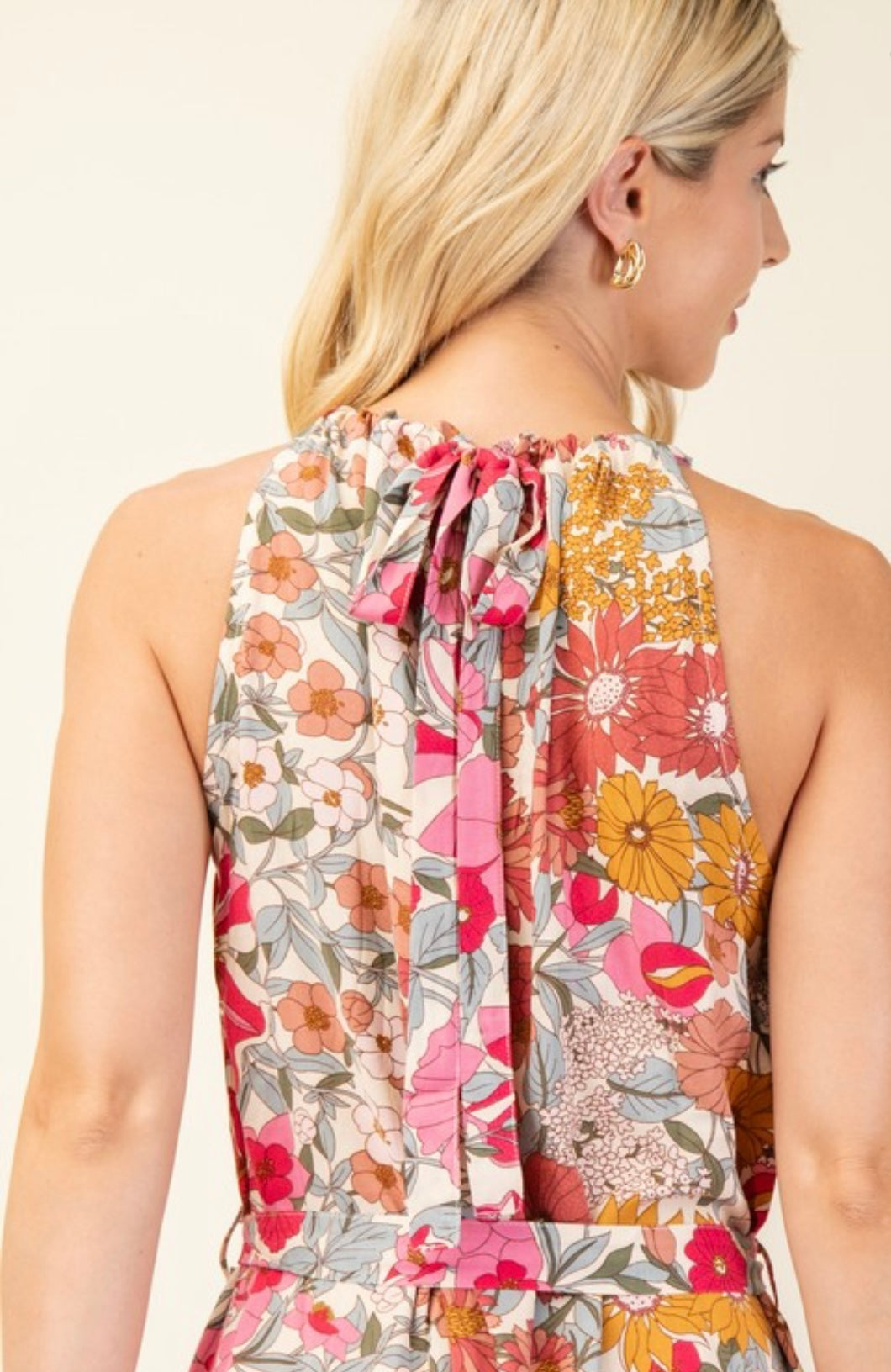 Spring Print High Low Dress