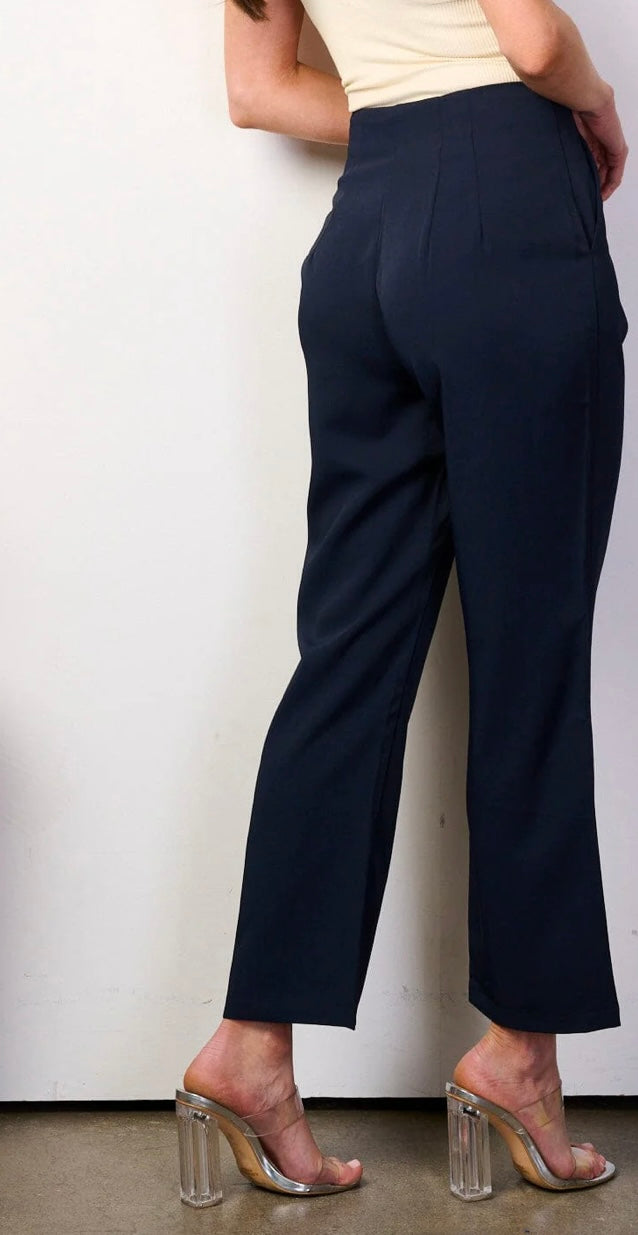 The Office High Waisted Trousers- Navy