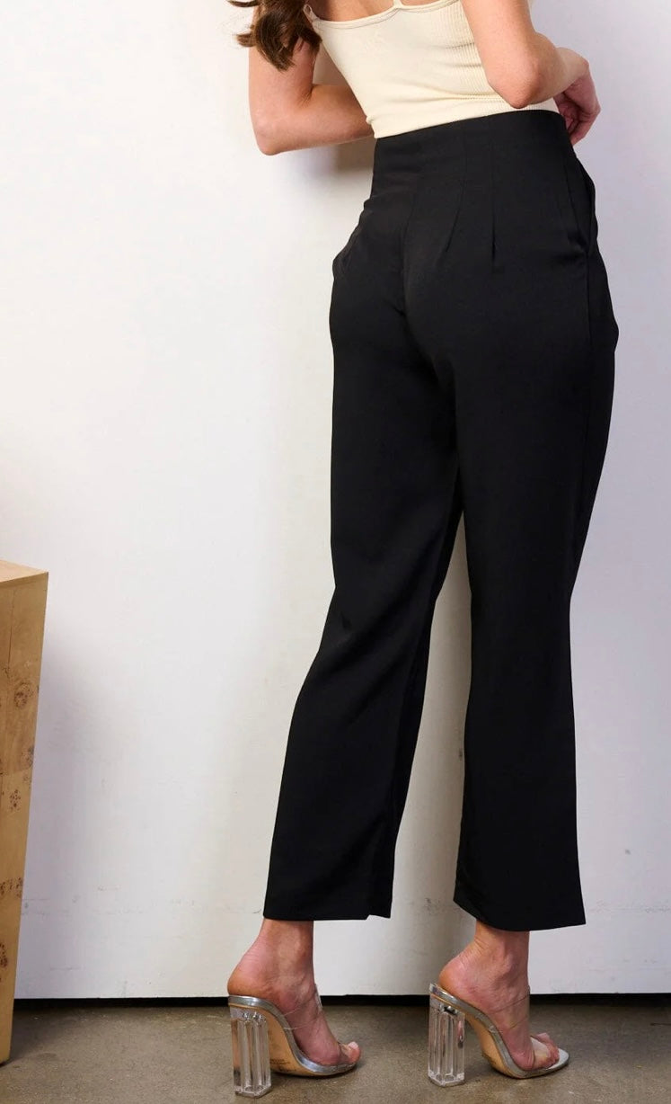 The Office High Waisted Trousers- Black