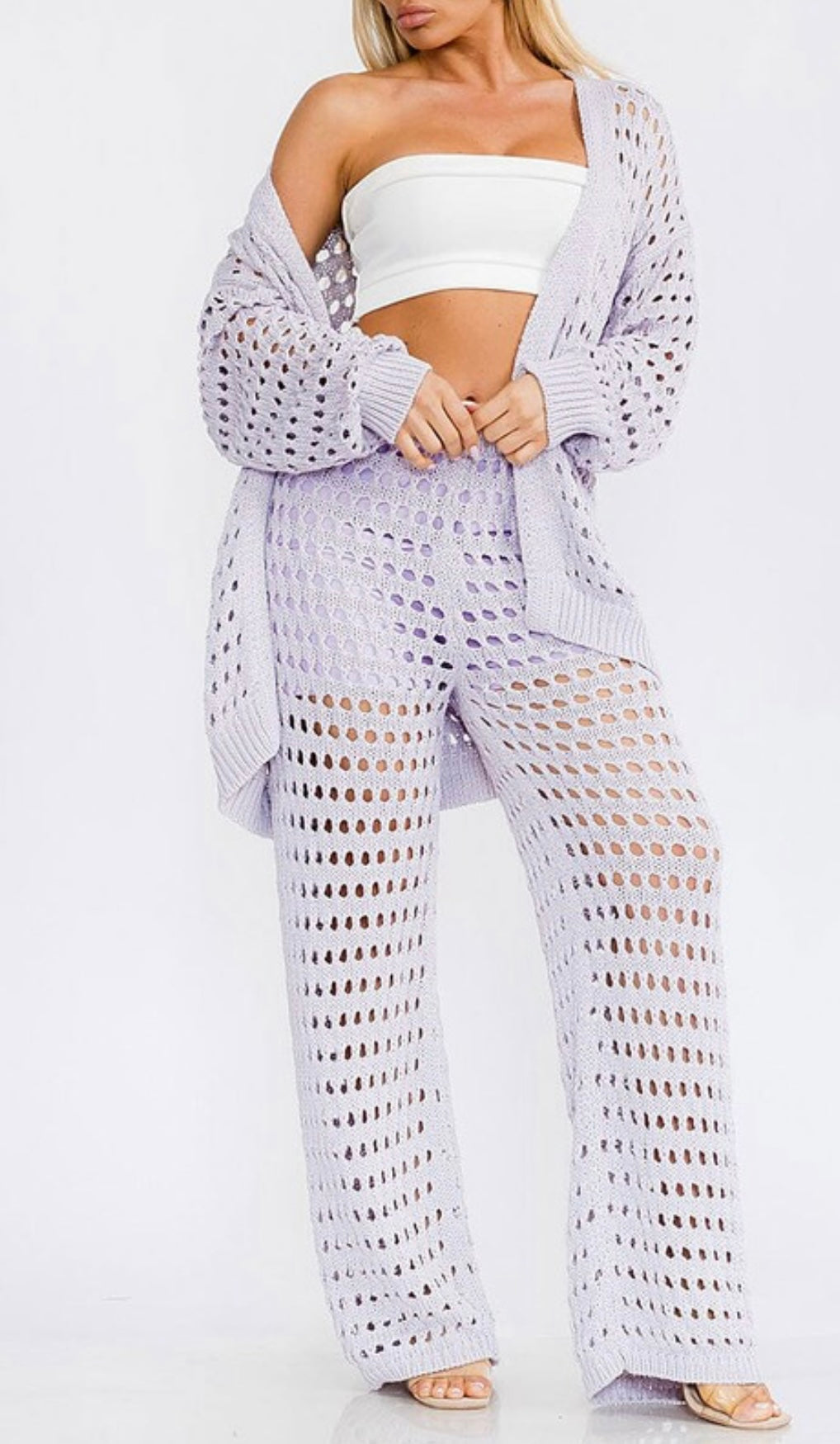 Lavanda Light Lavender Crochet Pant