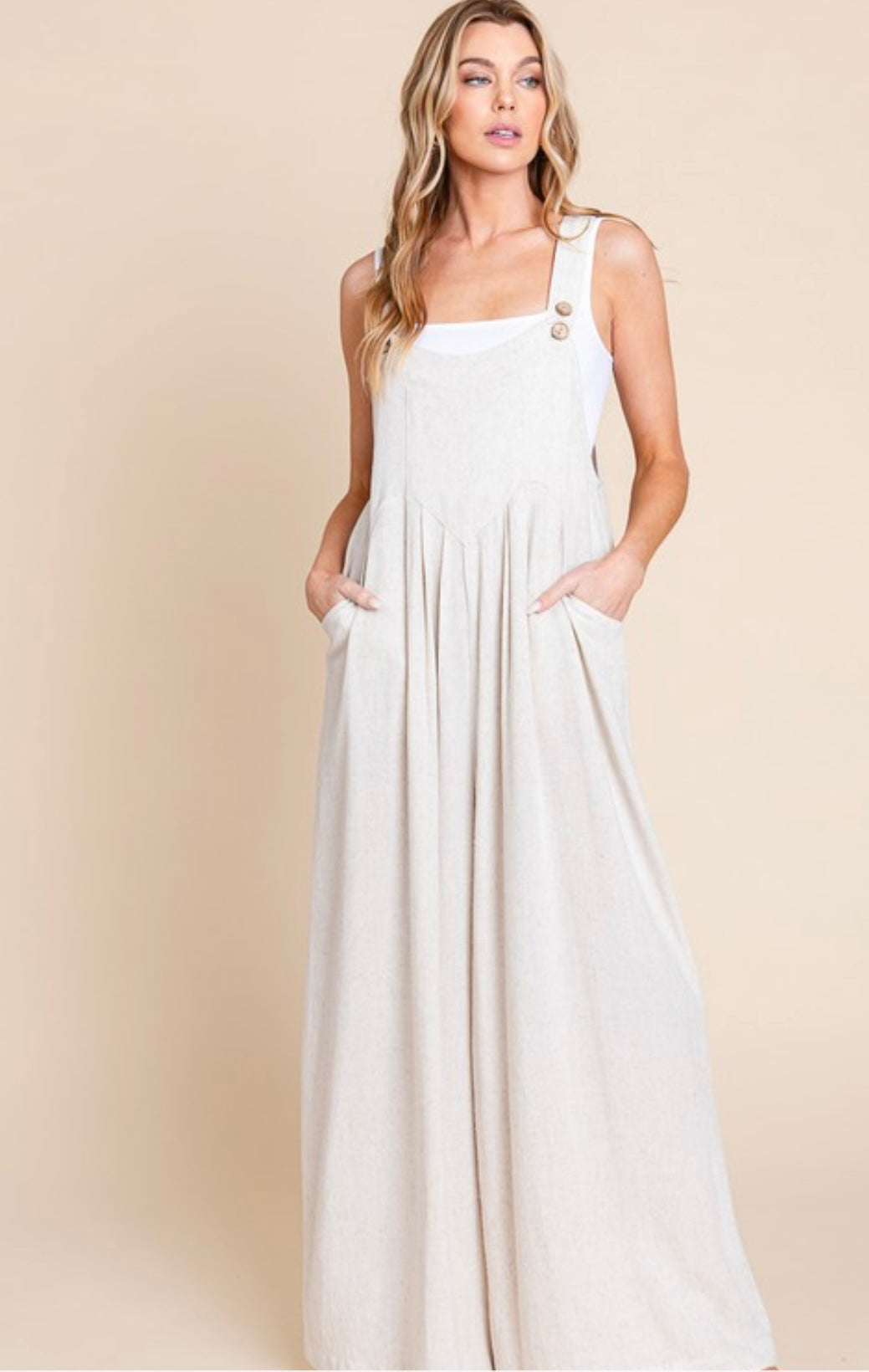 Diana Linen Oatmeal Jumpsuit