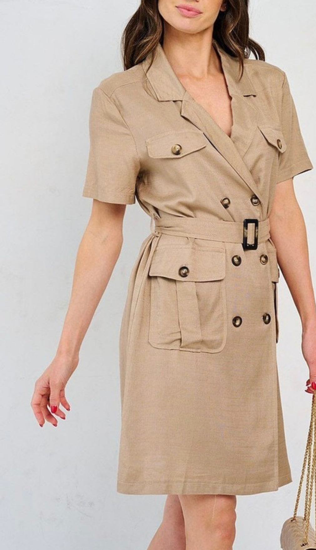 Alondra Chic Safari Doble Breasted Dress