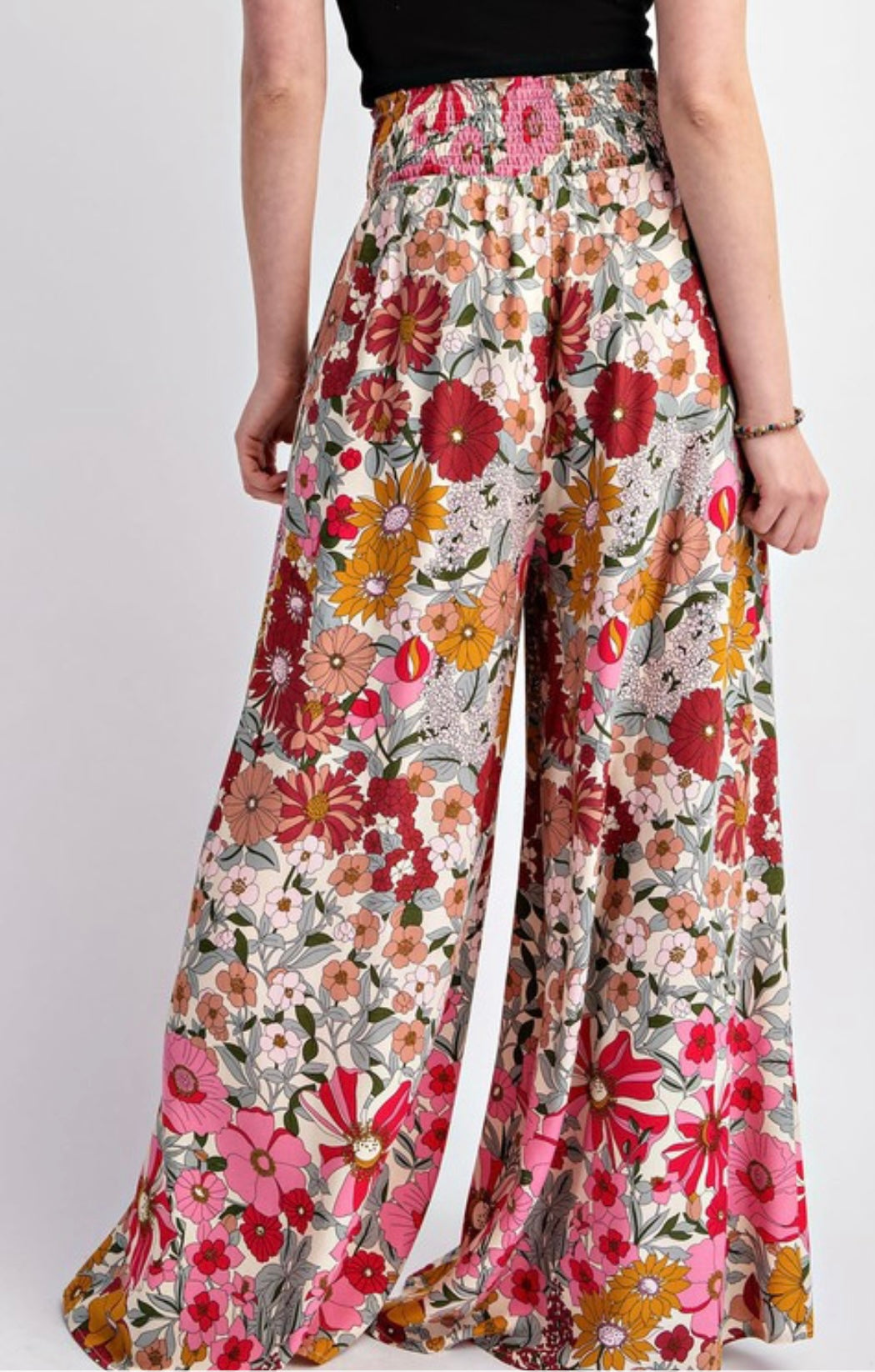 Spring Garden Print Palazzo Pants