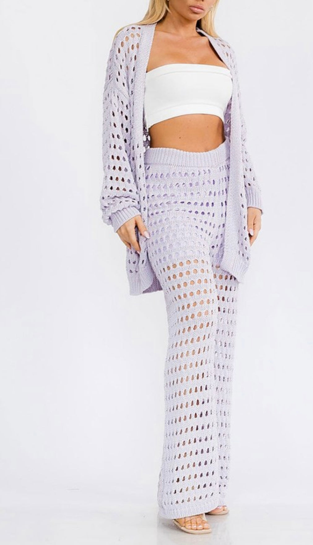 Lavanda Light Lavender Crochet Pant
