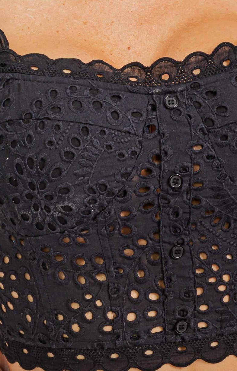 Sicily Eyelet crop Top