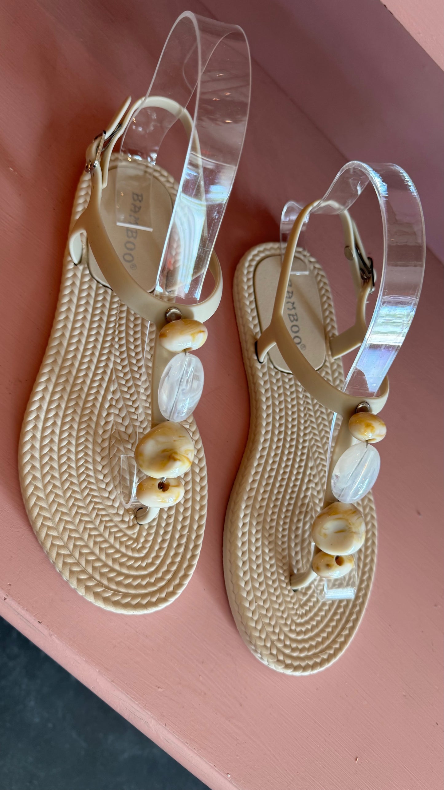 Gaia Stones Rubber Sandals- Milk