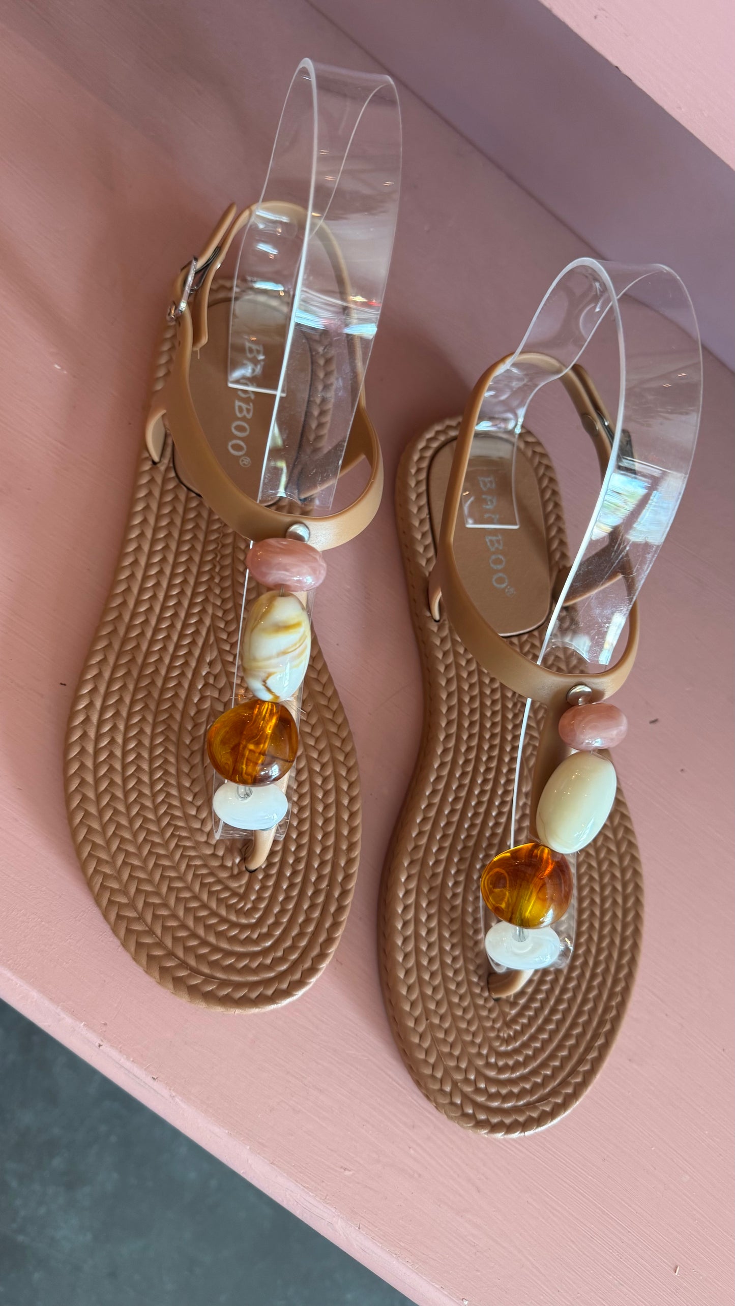 Gaia Stones Rubber Sandals- Mocha