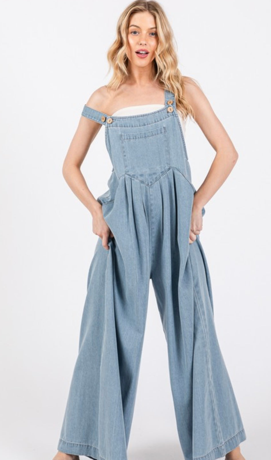 Riva Palazzo Light Denim Jumpsuit