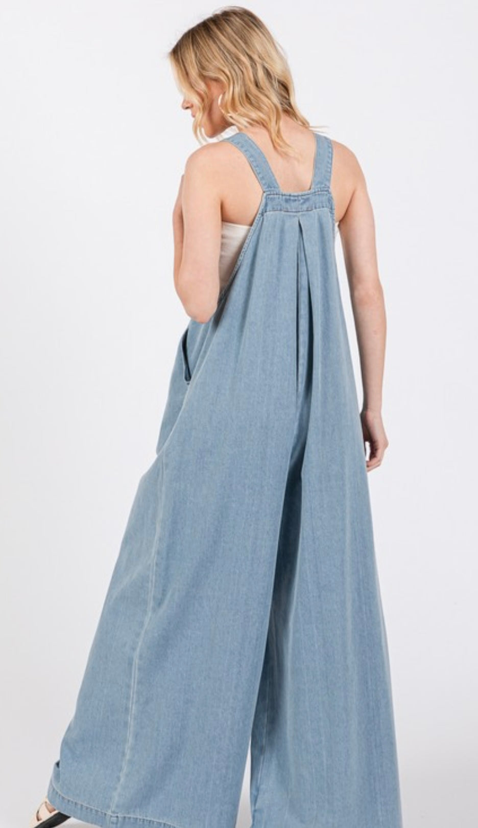 Riva Palazzo Light Denim Jumpsuit