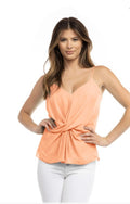 Fiji Twist Front Top- Coral