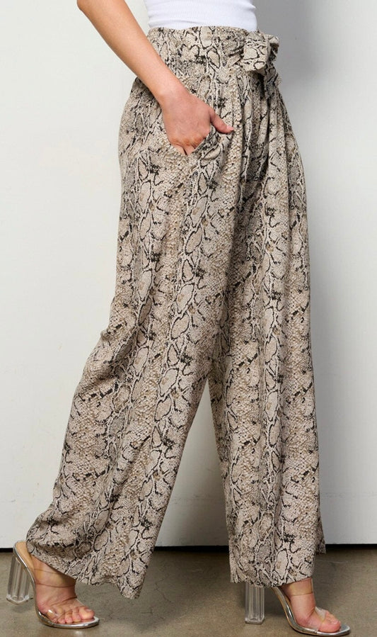 Snake Print Palazzo Pants