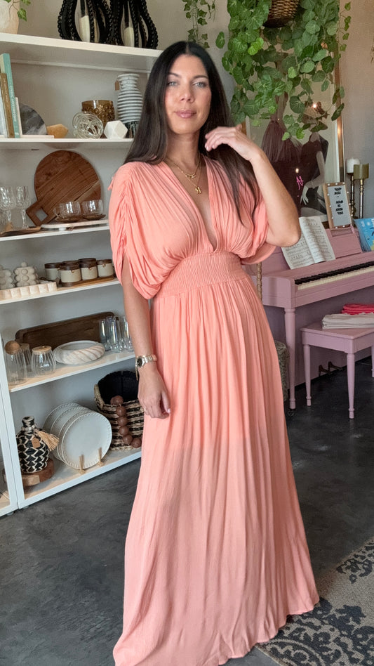 Camila Maxi Dress- Peach