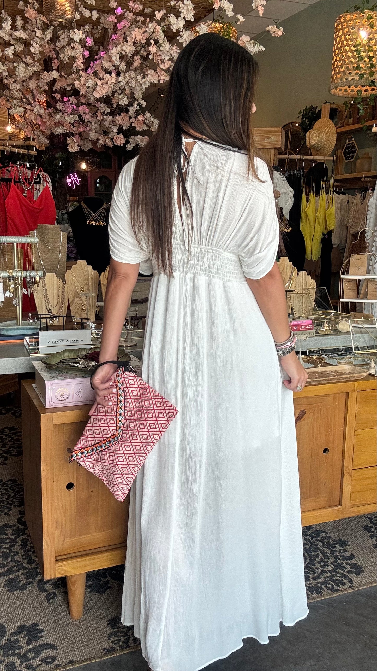 Carmela White Maxi Dress- White
