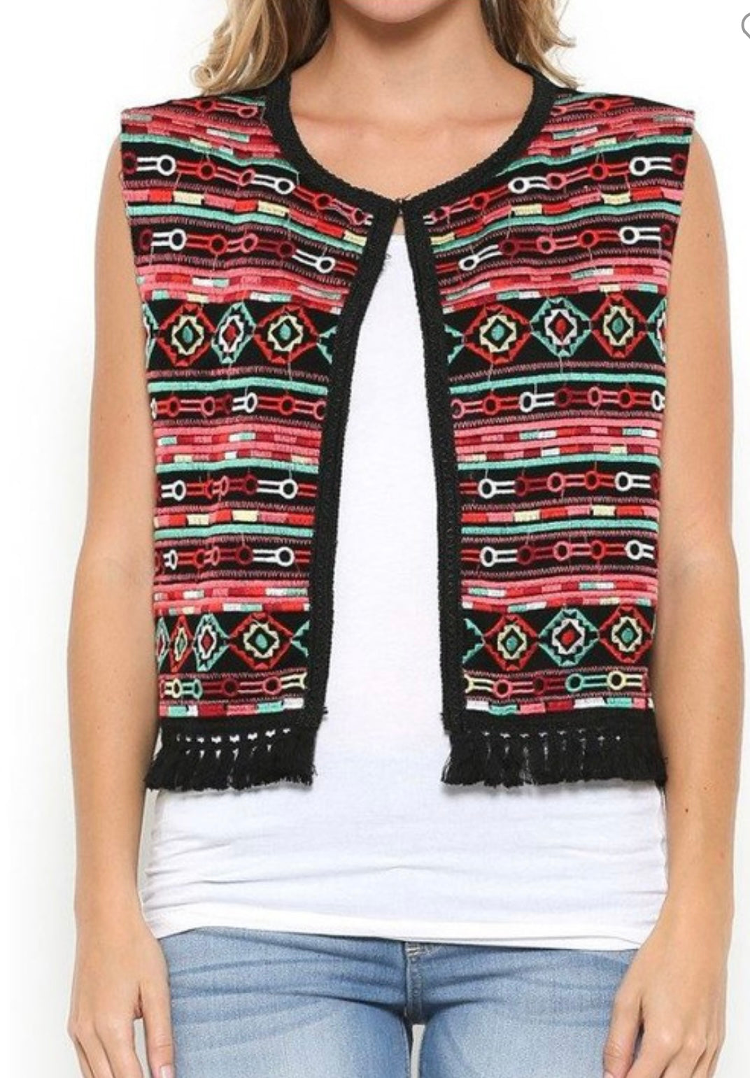 Boho Chic Tassels Vest- Black