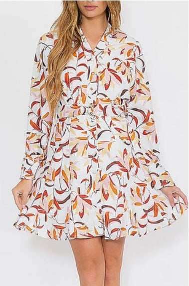 Francesca Abstract Print A Line Dress