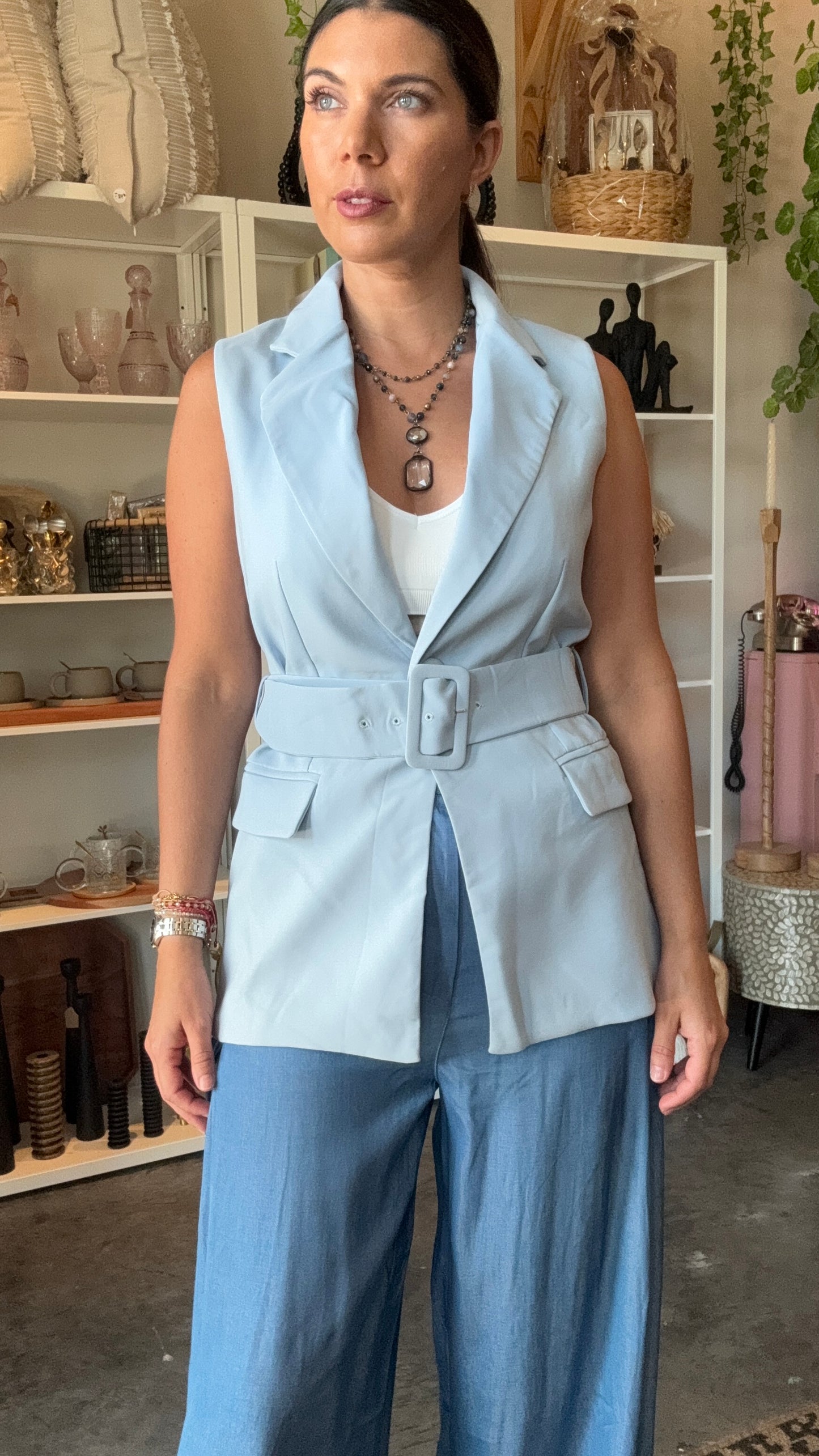 Fiama Vest- Sky Blue