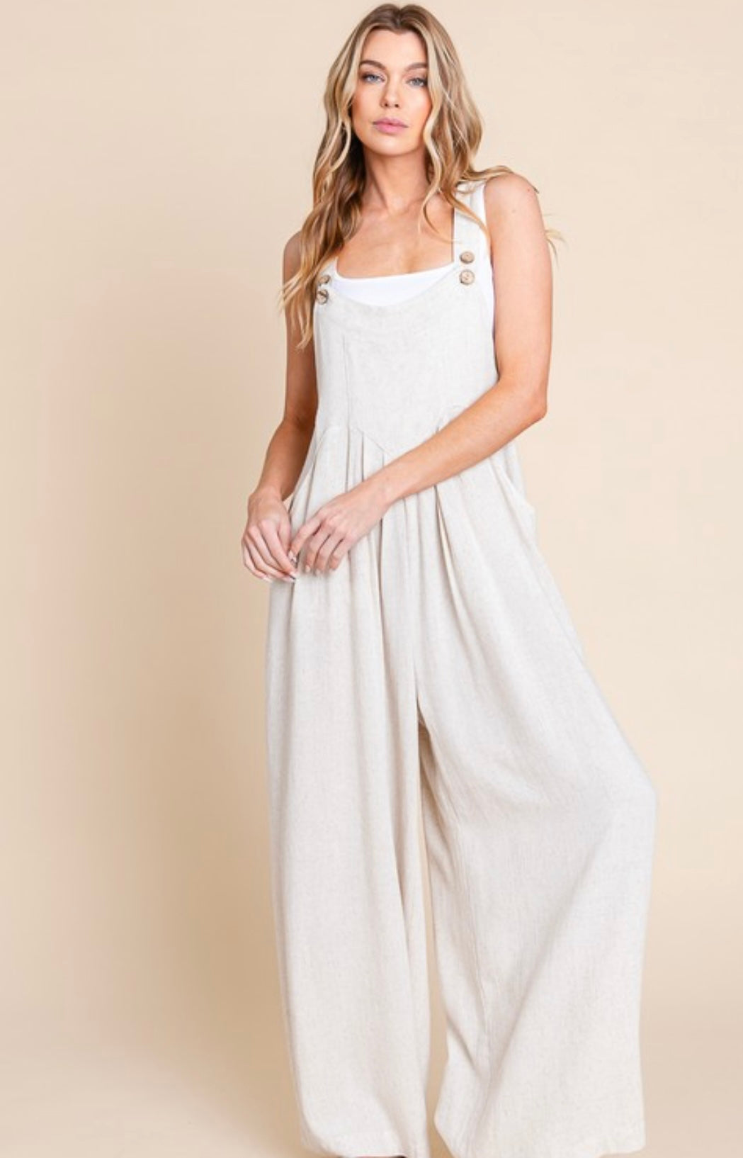 Diana Linen Oatmeal Jumpsuit