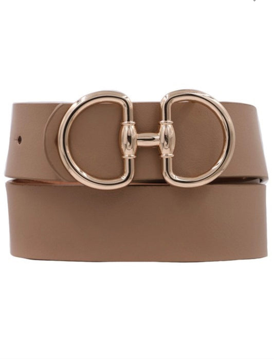 Juliette Classic Gold Buckle Belt- Tan