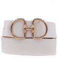 Juliette Classic Gold Buckle Belt- White