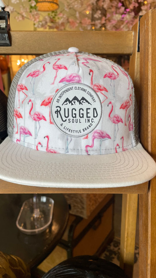 Flamingo Print Trucker Hat
