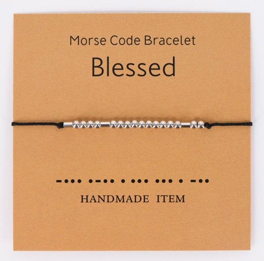 Morse Code Bracelet- Blessed