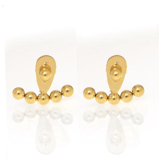 Nautical Front Back Earrings- Gold